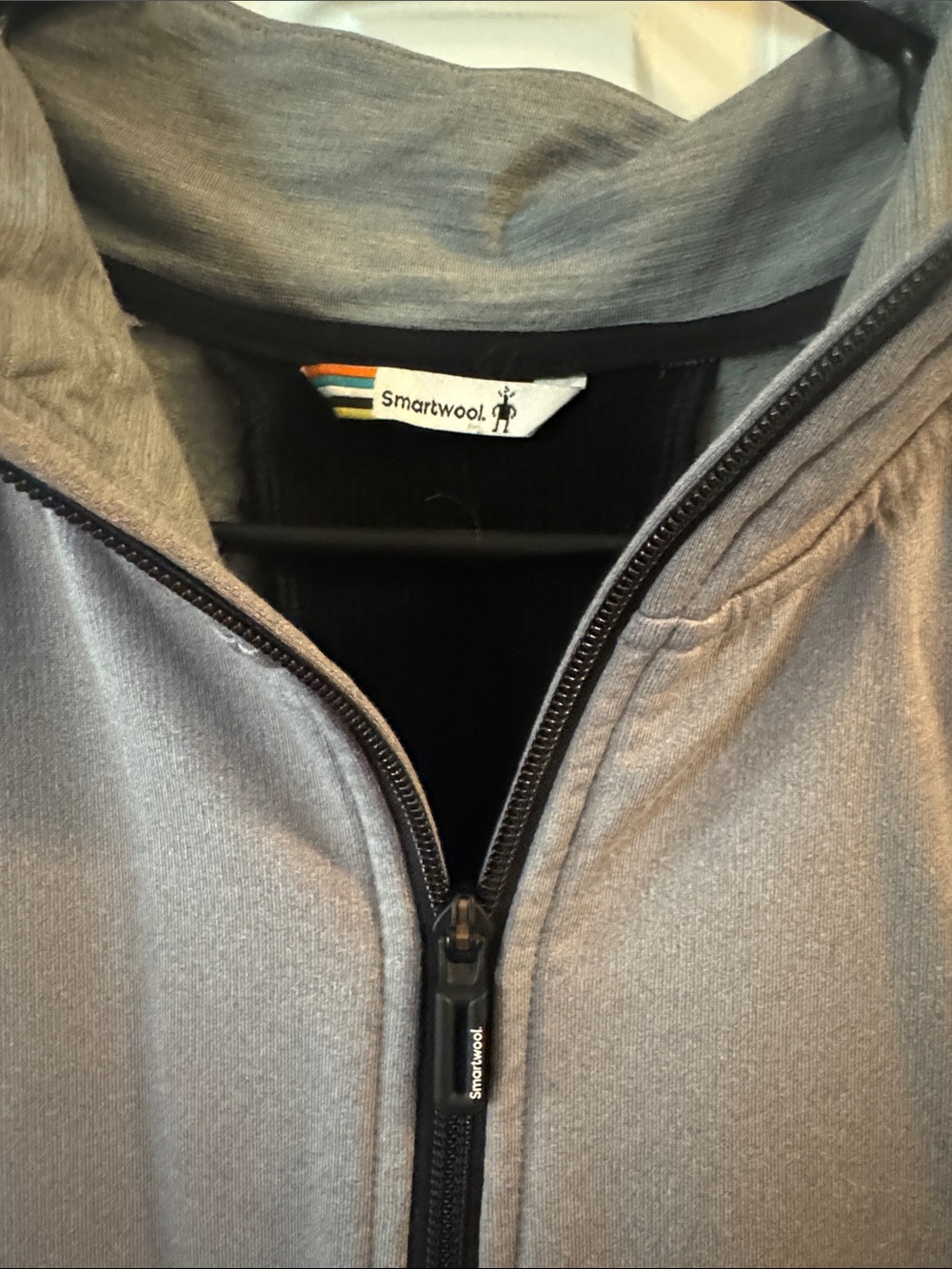 Smartwool Gray Quarter-Zip Layering Top with Black Zipper - Picture 2 of 6
